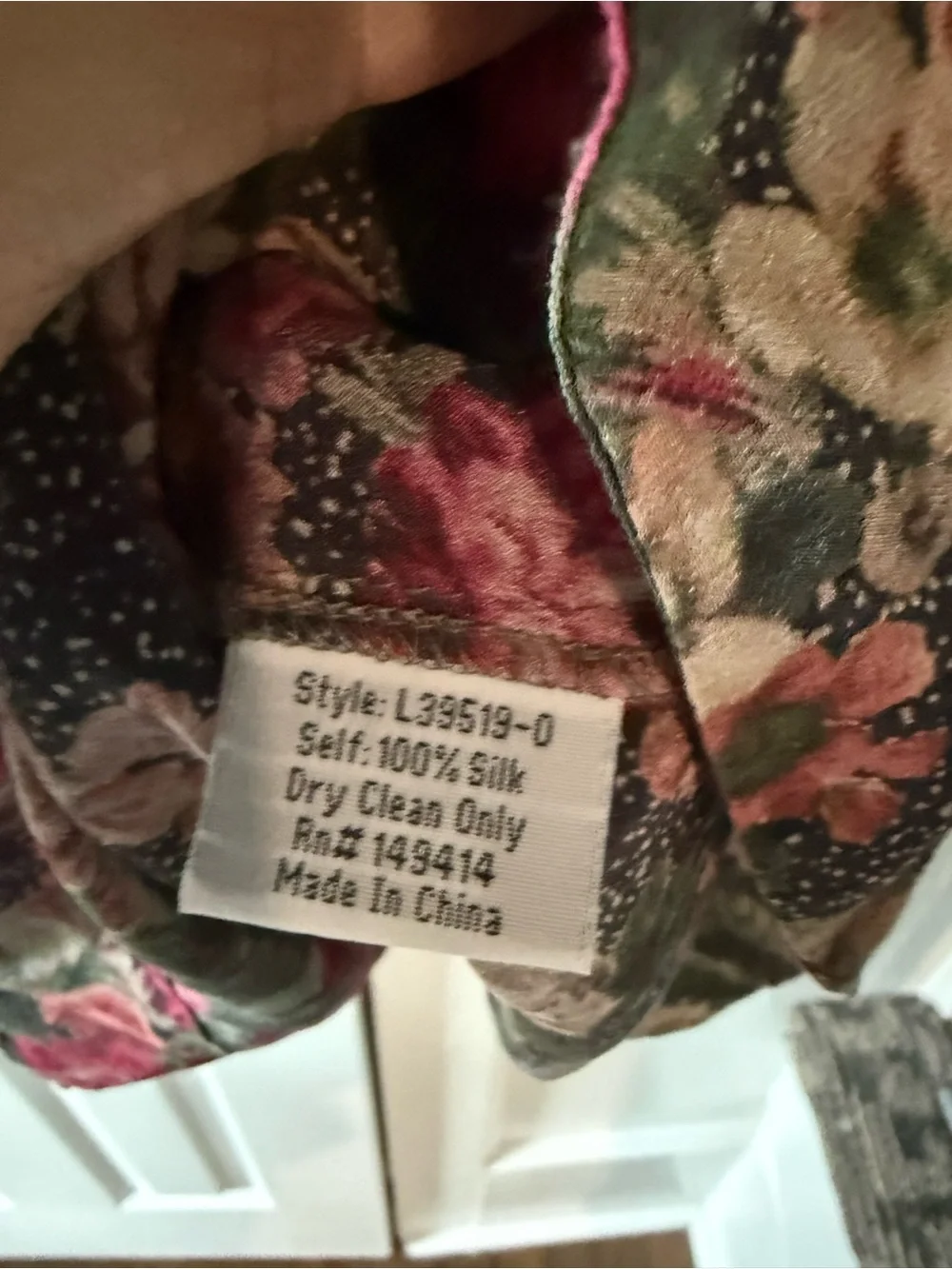 Jade by Johnny Was "Etta" Multicolor Floral Dress bohemian Size M EC2 100% Silk - Picture 5 of 6